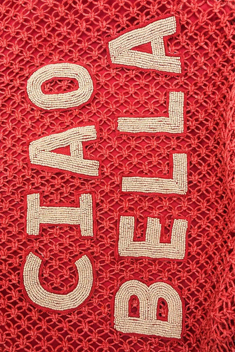 CIAO BELLA BEADED MACRAME JUTE TOTE AMERICA & BEYOND