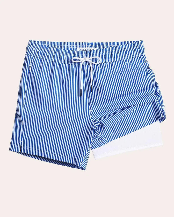 COASTSWEET STRIPED PRINT SWIM TRUNKS MAAMGIC