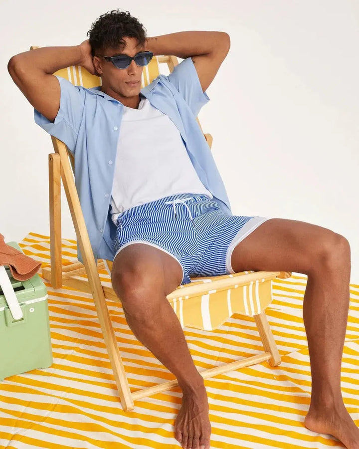 COASTSWEET STRIPED PRINT SWIM TRUNKS MAAMGIC