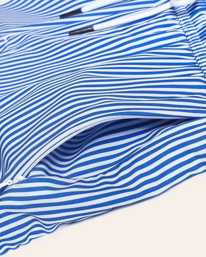 COASTSWEET STRIPED PRINT SWIM TRUNKS MAAMGIC