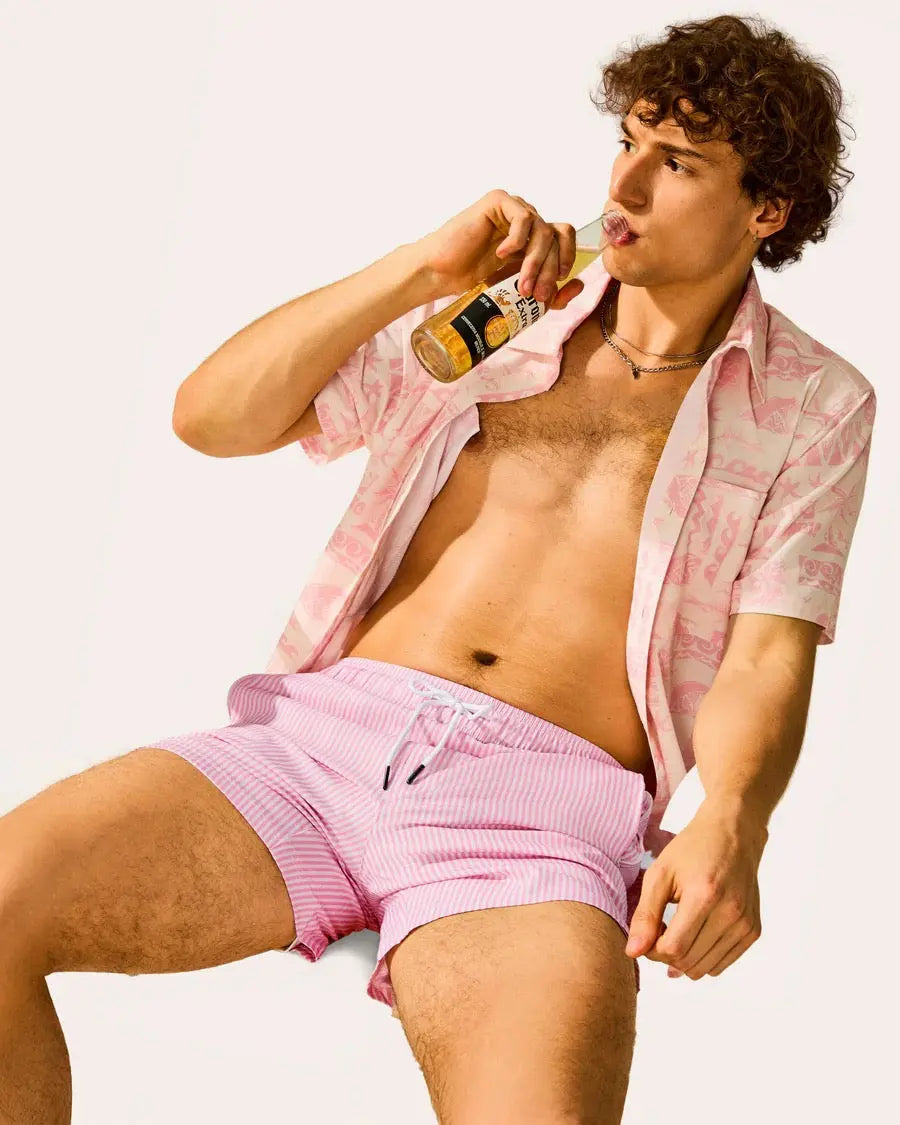 COASTSWEET STRIPED PRINT SWIM TRUNKS MAAMGIC