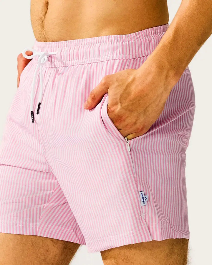 COASTSWEET STRIPED PRINT SWIM TRUNKS MAAMGIC