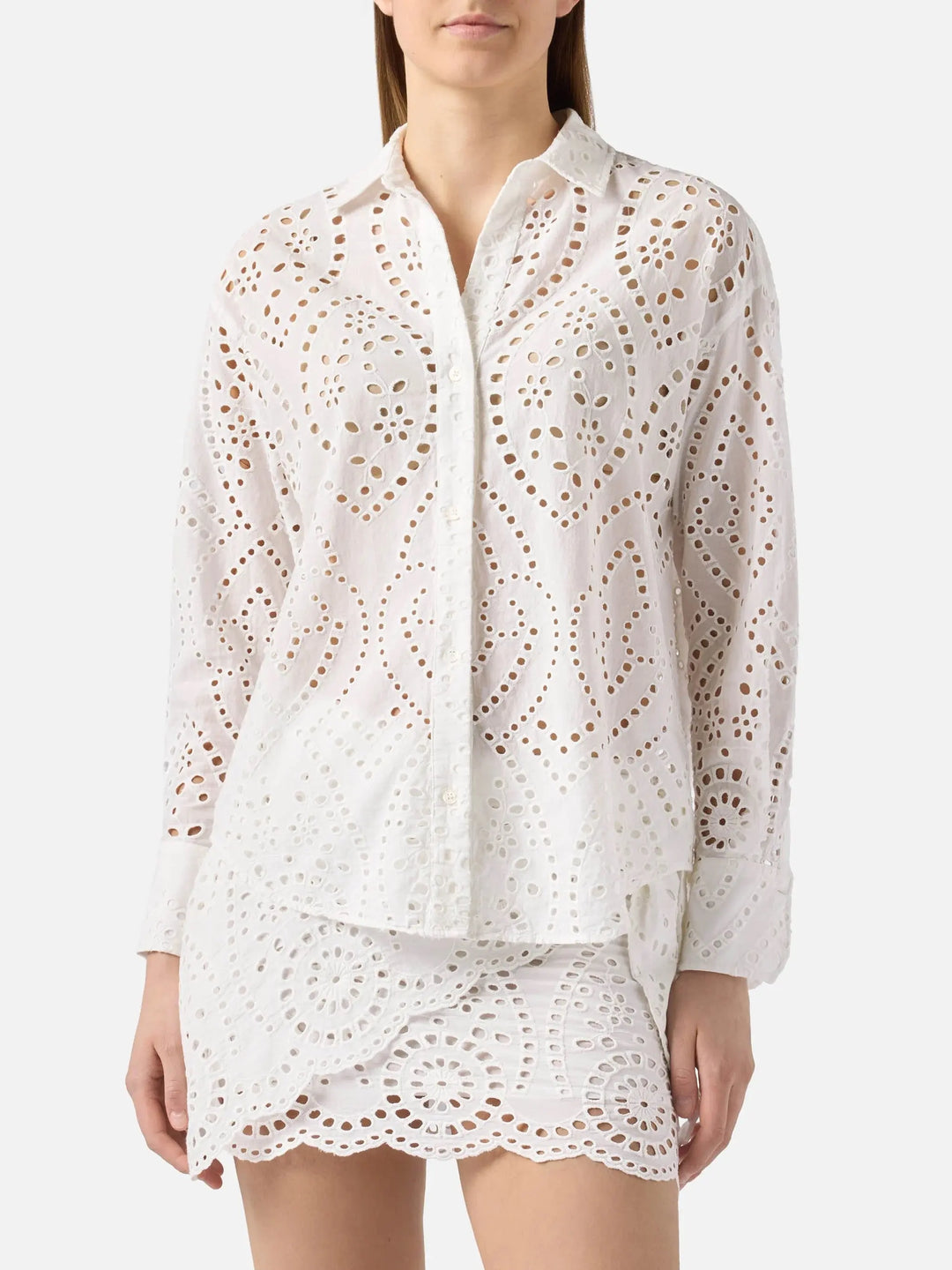 CRISTAL WOMAN SHIRT BRODERIE ANGLAISE MC2 SAINT BARTH