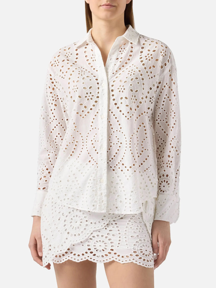 CRISTAL WOMAN SHIRT BRODERIE ANGLAISE MC2 SAINT BARTH