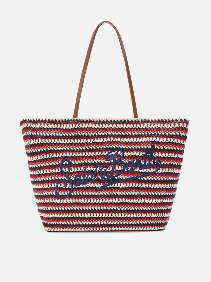 CROCHET TOTE BAG STRIPES MC2 SAINT BARTH