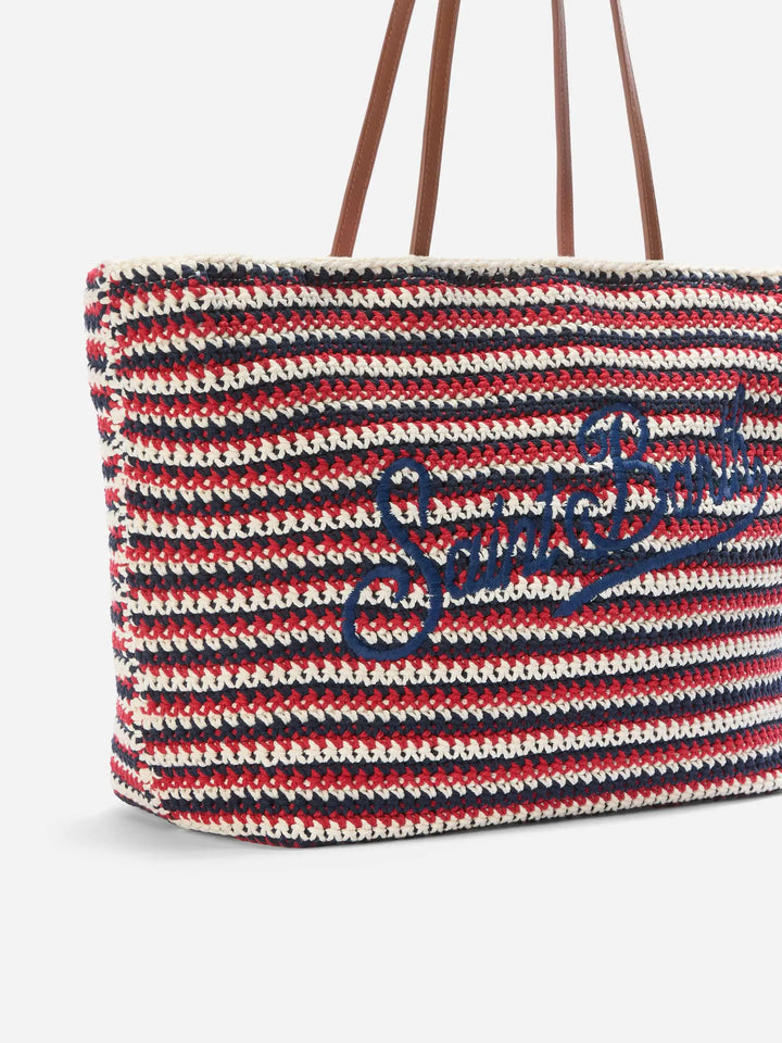 CROCHET TOTE BAG STRIPES MC2 SAINT BARTH