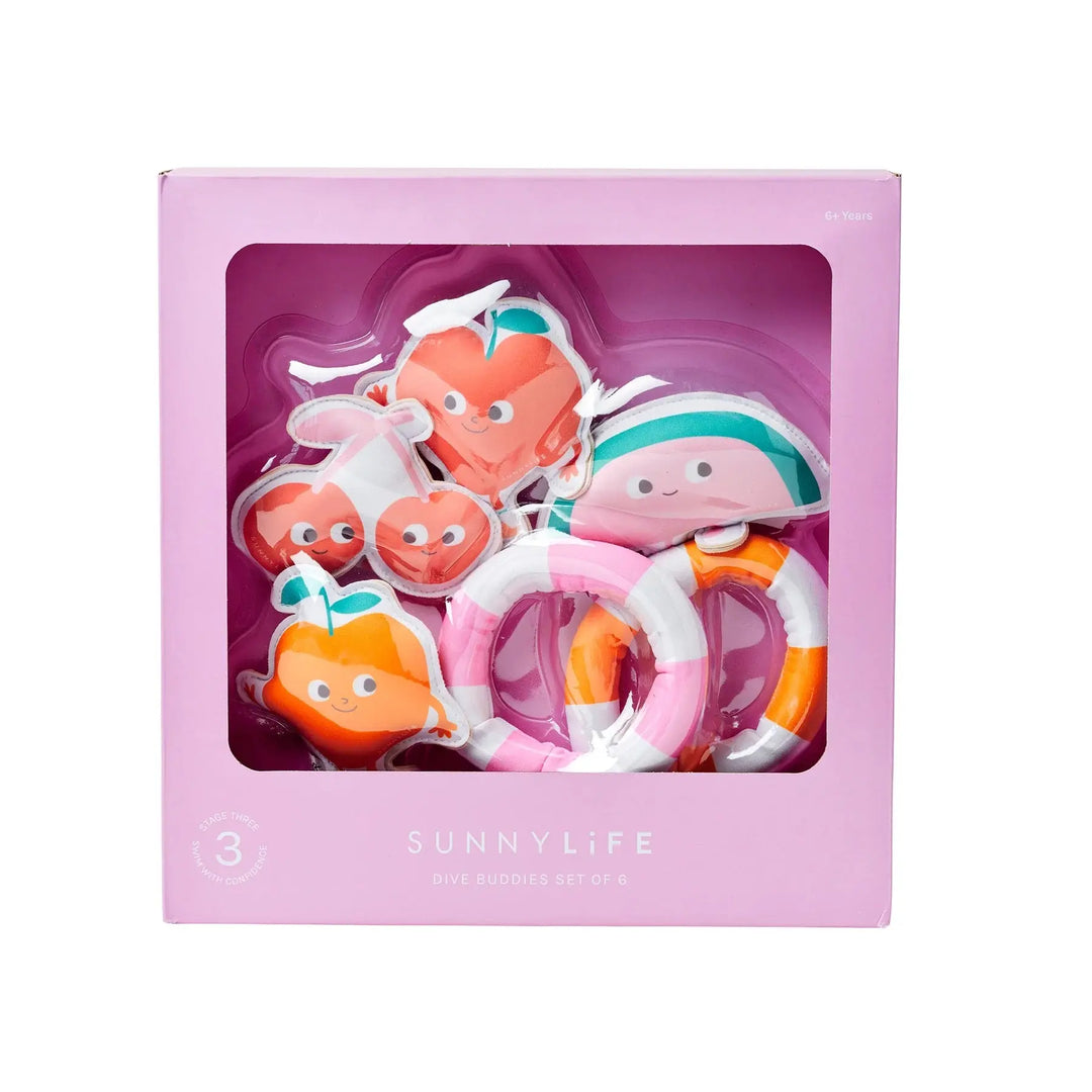 DIVE BUDDIES POPPY THE PEACH MULTI SET OF 6 SUNNYLIFE