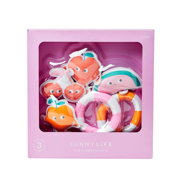 DIVE BUDDIES POPPY THE PEACH MULTI SET OF 6 SUNNYLIFE