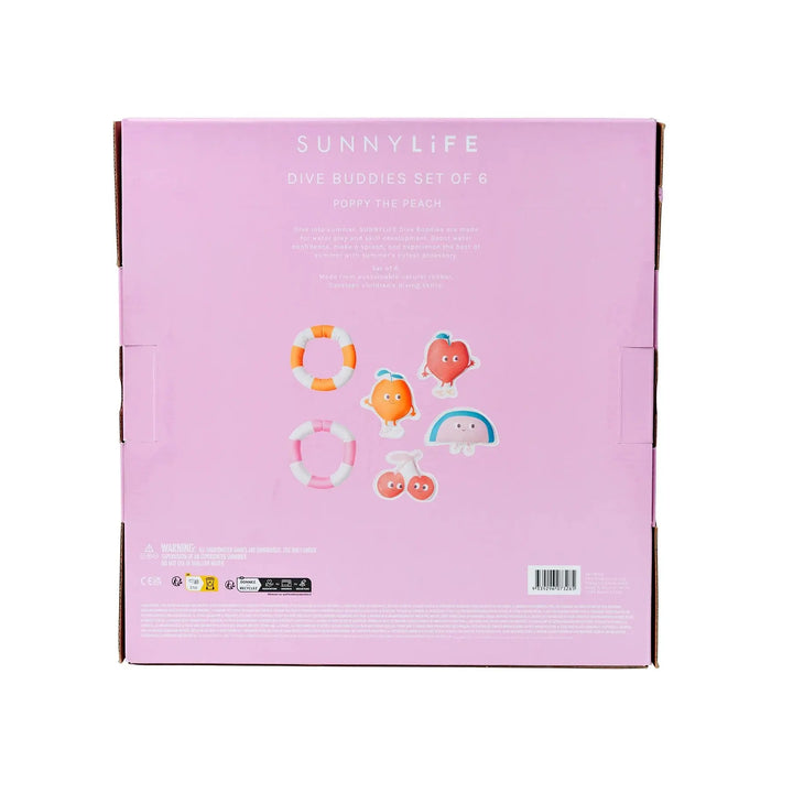 DIVE BUDDIES POPPY THE PEACH MULTI SET OF 6 SUNNYLIFE