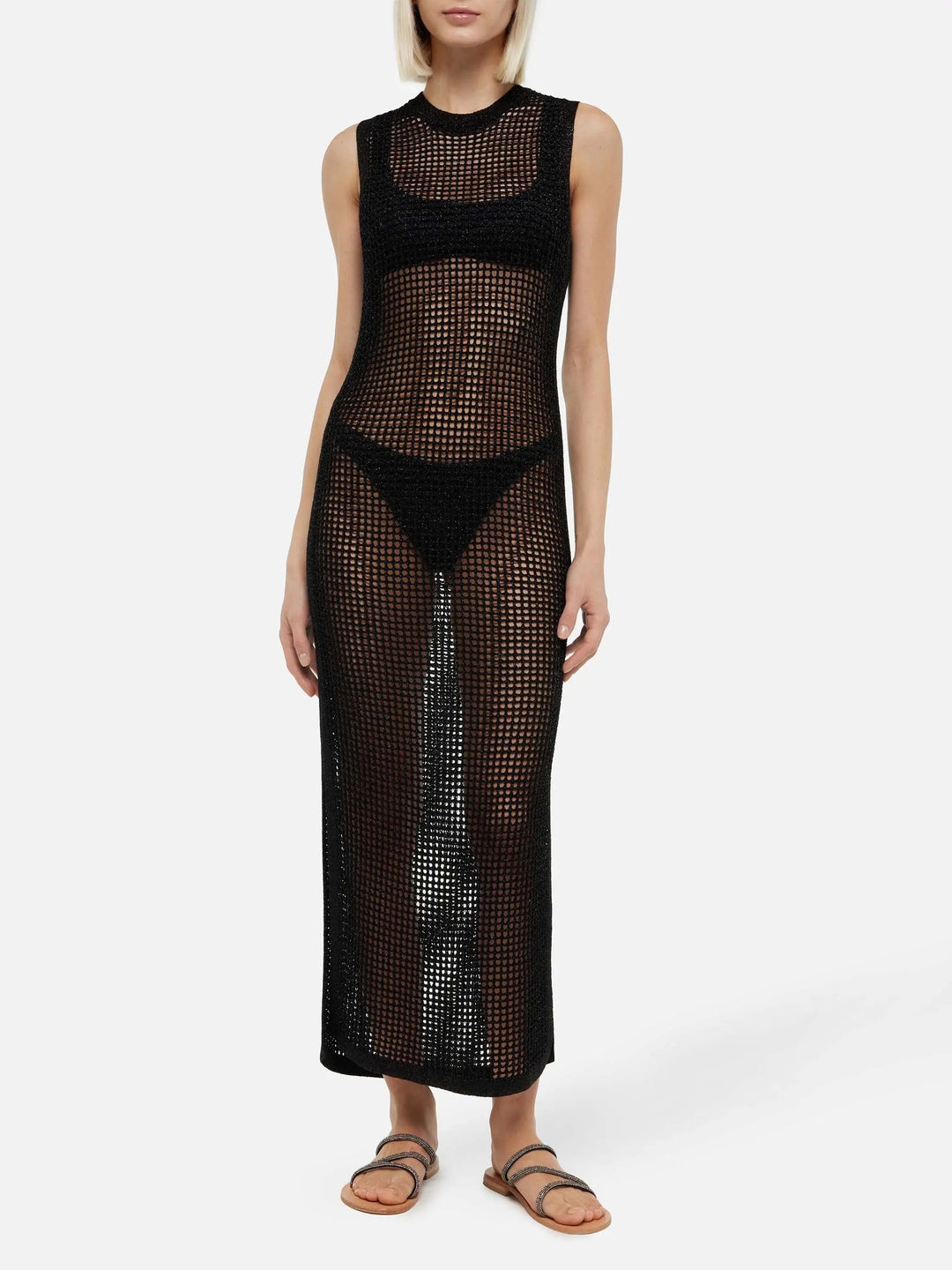 EILEEN WOMAN LONG MESH CROCHET DRESS MC2 SAINT BARTH
