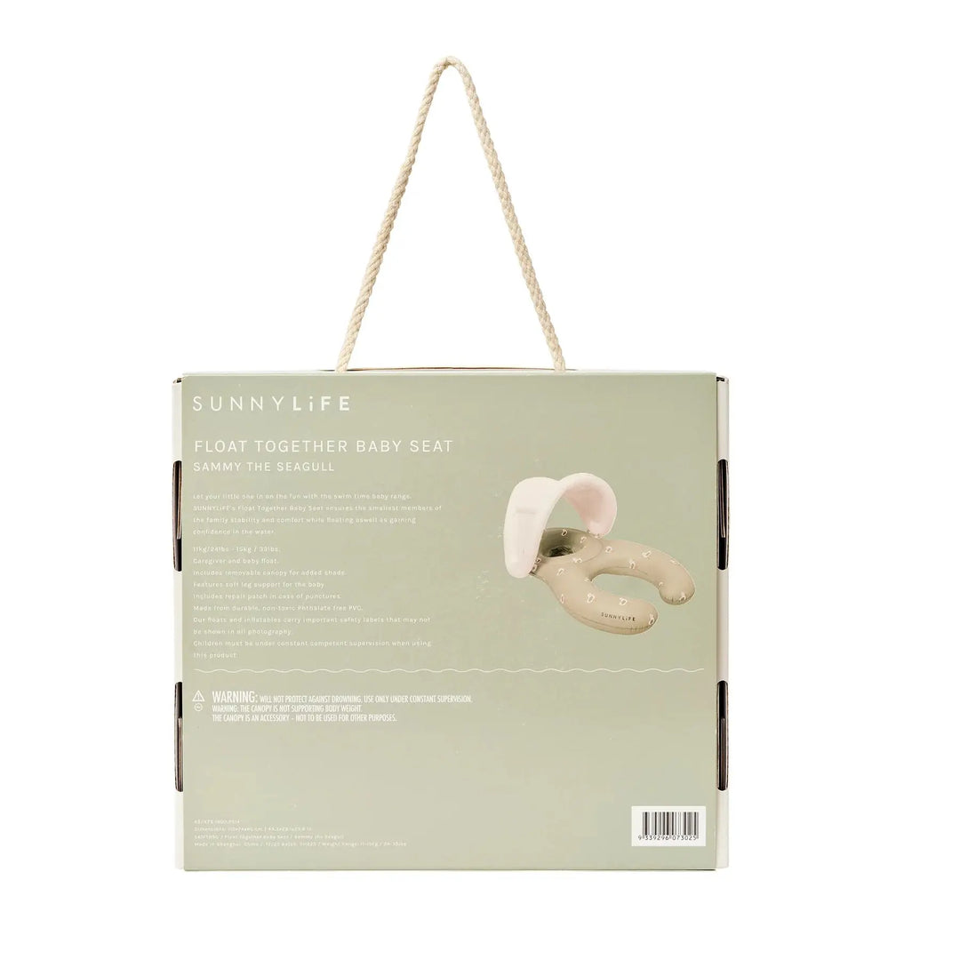 FLOAT TOGETHER BABY SEAT SAMMY THE SEAGULL GREEN SUNNYLIFE