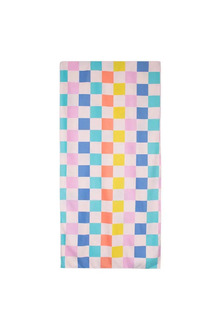 FLOWERS & CHECK QUICK DRY TOWEL - BeachLife Concept