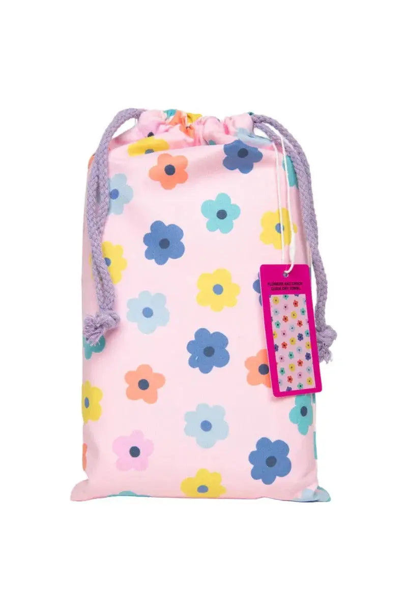 FLOWERS & CHECK QUICK DRY TOWEL - BeachLife Concept