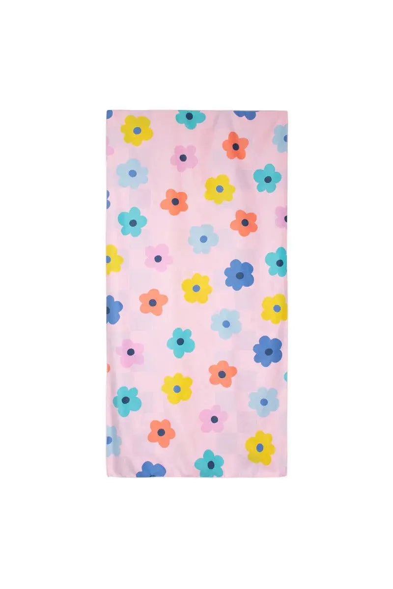 FLOWERS & CHECK QUICK DRY TOWEL - BeachLife Concept