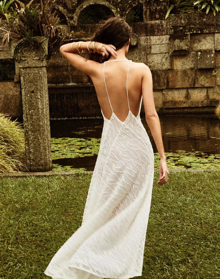 GINNY LONG DRESS WHITE VIX