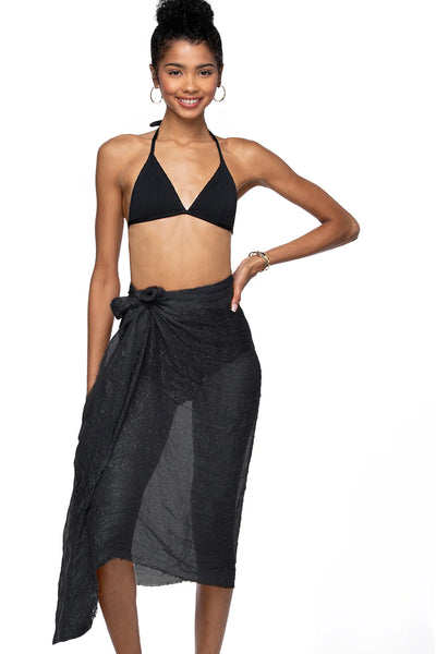 BLACK SHIMMERY SARONG WRAP