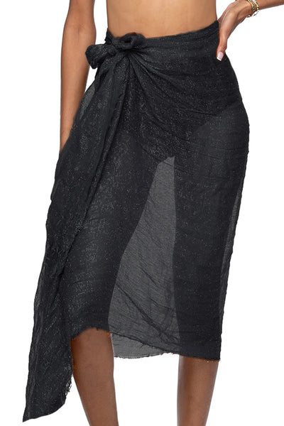 BLACK SHIMMERY SARONG WRAP