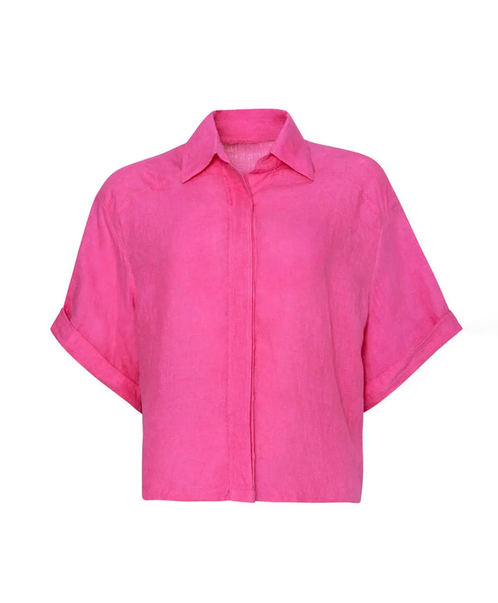 HOT PINK LINEN TOP - BeachLife Concept