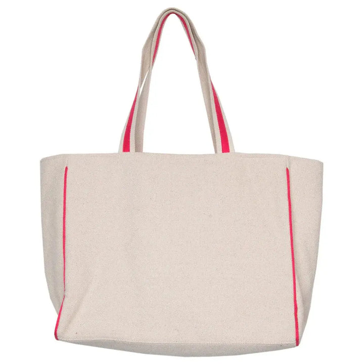 HOT PINK STAR EYE HAPPY FACE CANVAS TOTE BAG - BeachLife Concept