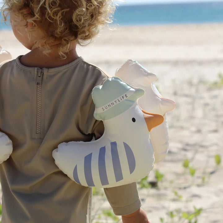 INFLATABLE ARM BANDS SAMMY THE SEAGULL BLUE STRIPE BeachLife Concept