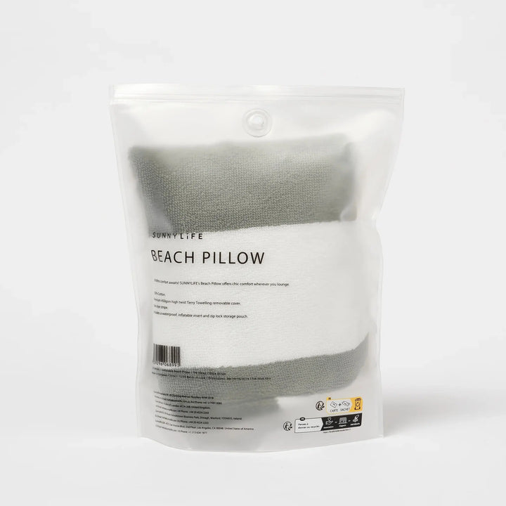 INFLATABLE BEACH PILLOW - THE VACAY OLIVE STRIPE - BeachLife Concept