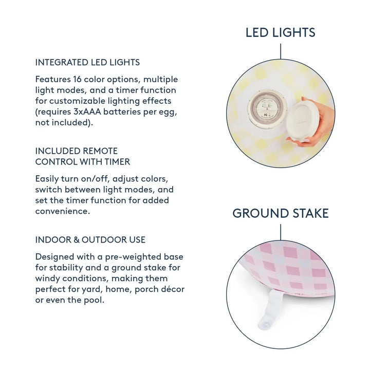 INFLATABLE EASTER EGGS WITH LED COLORS & REMOTE - BeachLife Concept