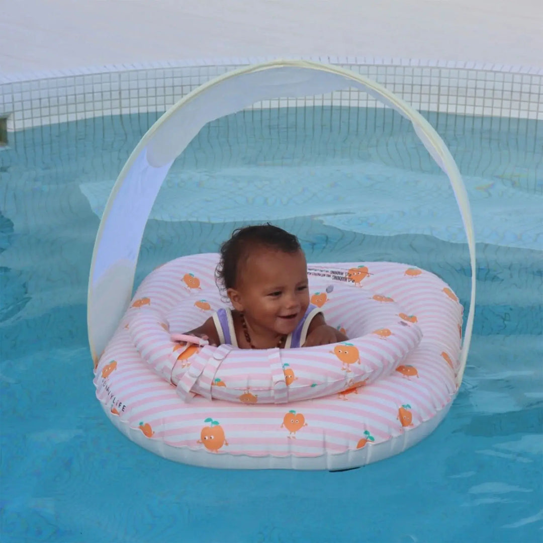 INTERACTIVE BABY FLOAT POPPY THE PEACH PINK STRIPES SUNNYLIFE