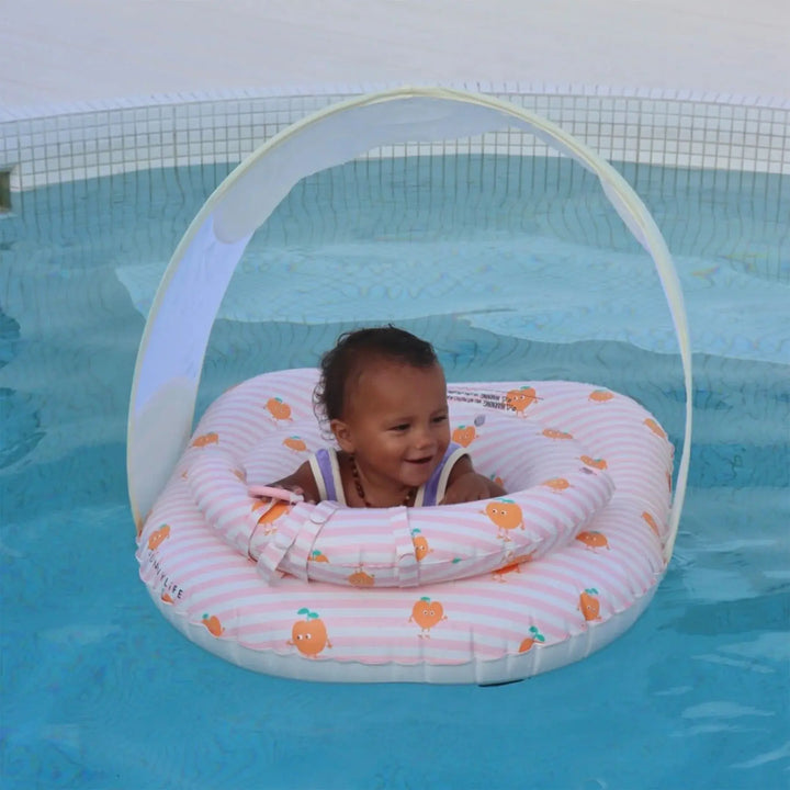 INTERACTIVE BABY FLOAT POPPY THE PEACH PINK STRIPES SUNNYLIFE