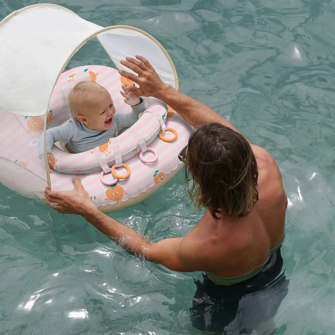 INTERACTIVE BABY FLOAT POPPY THE PEACH PINK STRIPES SUNNYLIFE