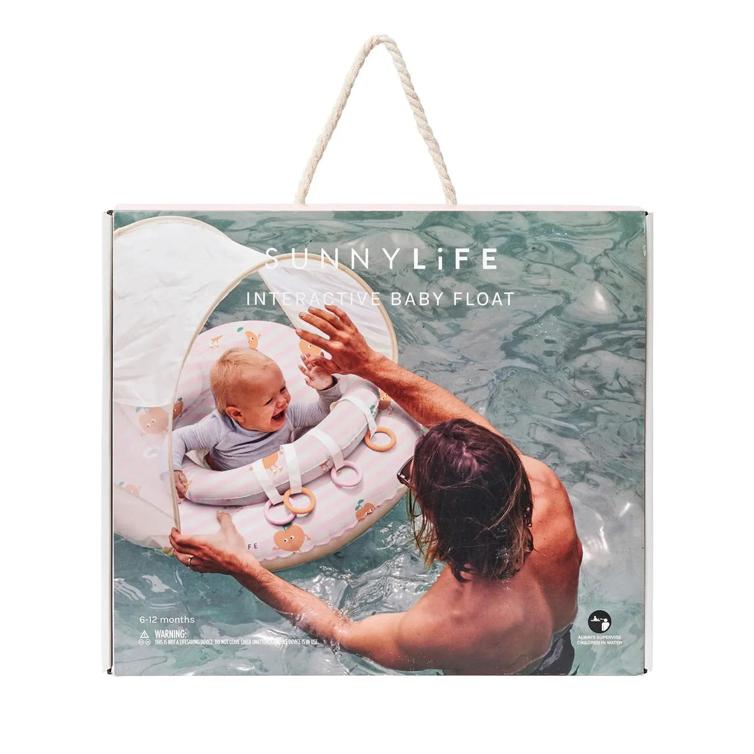 INTERACTIVE BABY FLOAT POPPY THE PEACH PINK STRIPES SUNNYLIFE