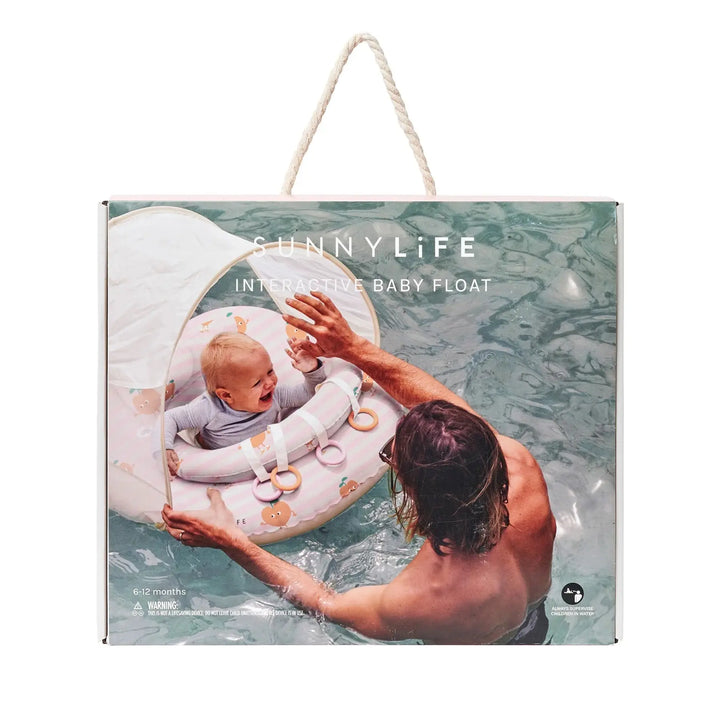 INTERACTIVE BABY FLOAT POPPY THE PEACH PINK STRIPES SUNNYLIFE