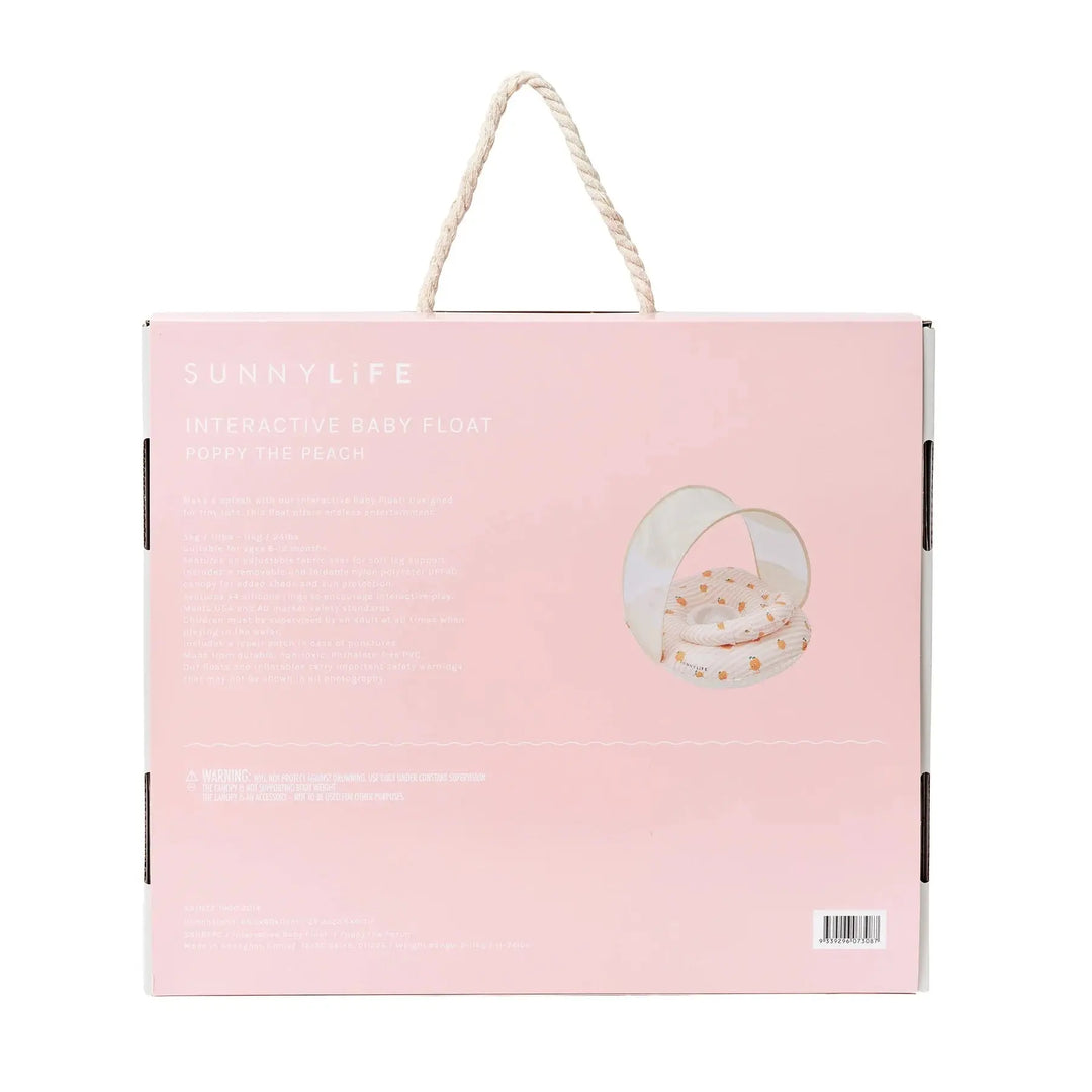 INTERACTIVE BABY FLOAT POPPY THE PEACH PINK STRIPES SUNNYLIFE