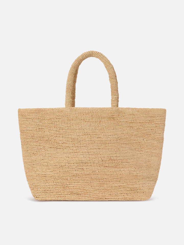 BEACH BAG RAFFIA LARGE AVEC LOGO BRODE