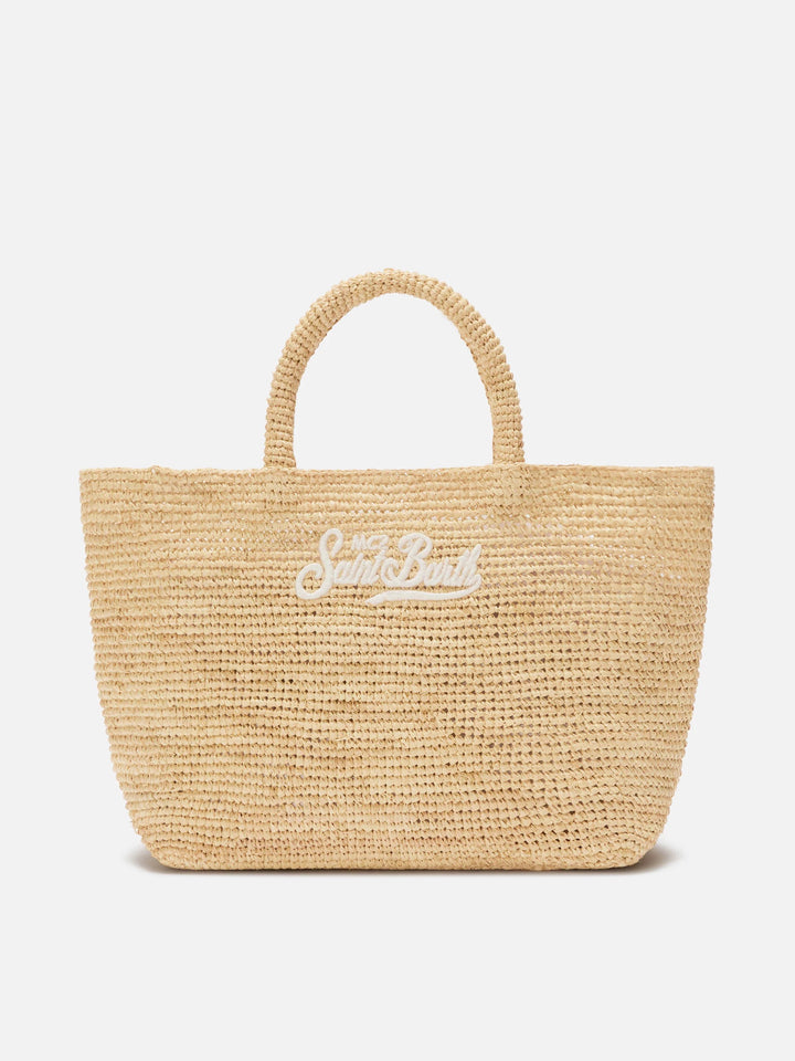 BEACH BAG RAFFIA MEDIUM AVEC LOGO BRODE