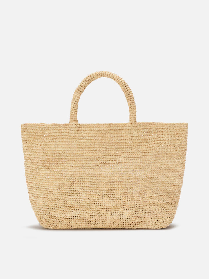 BEACH BAG RAFFIA MEDIUM AVEC LOGO BRODE