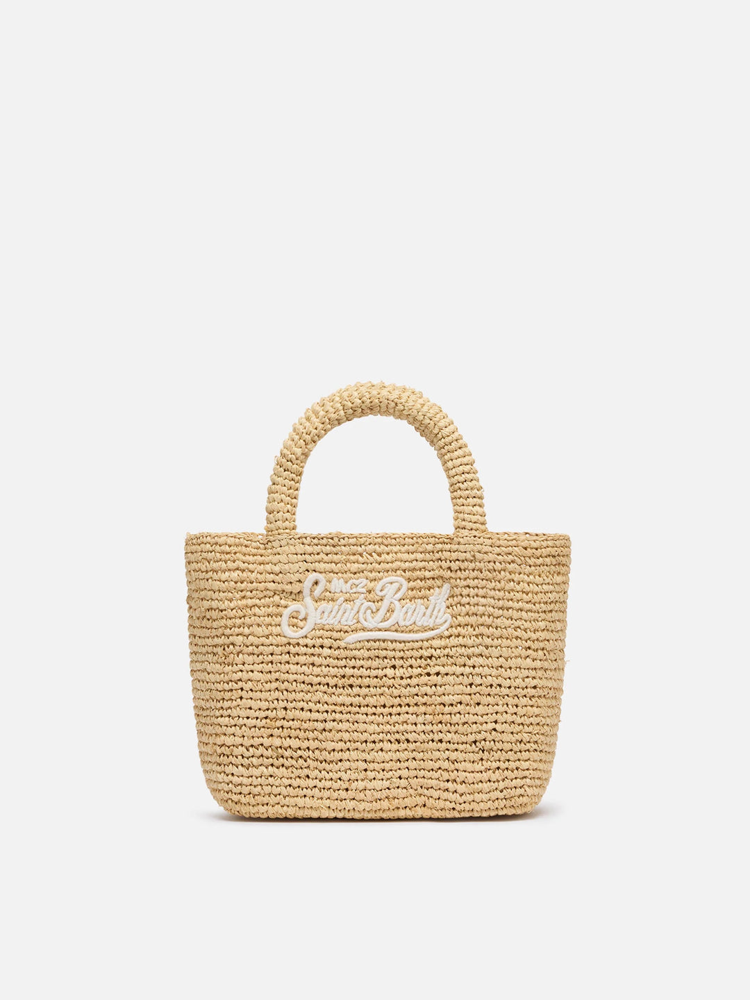 BEACH BAG RAFFIA MINI AVEC LOGO BRODE