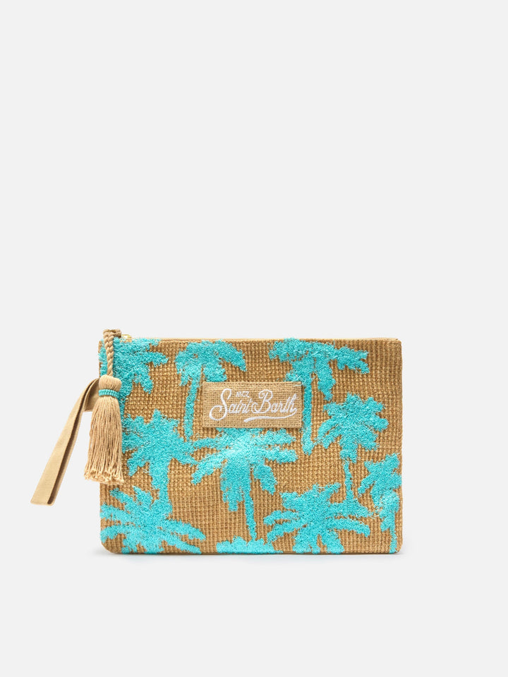 POCHETTE EN JUTE AVEC MOTIF BRODE