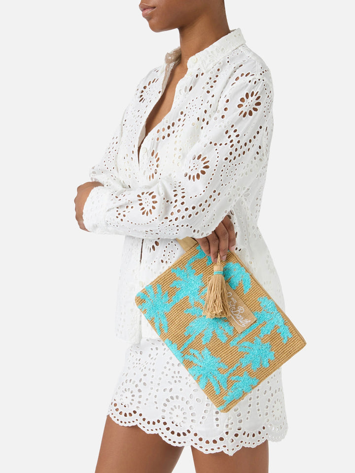 POCHETTE EN JUTE AVEC MOTIF BRODE
