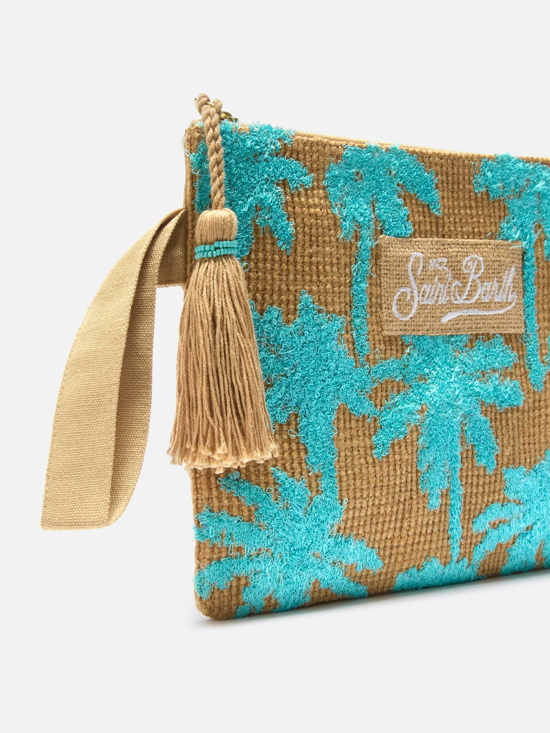 POCHETTE EN JUTE AVEC MOTIF BRODE