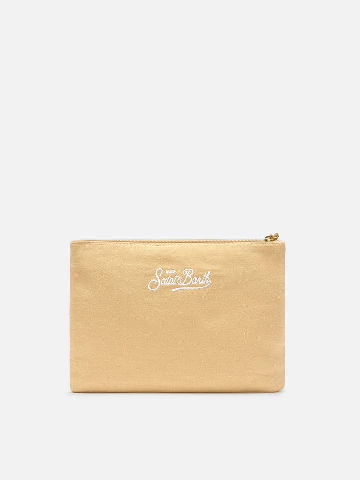 POCHETTE EN JUTE AVEC MOTIF BRODE