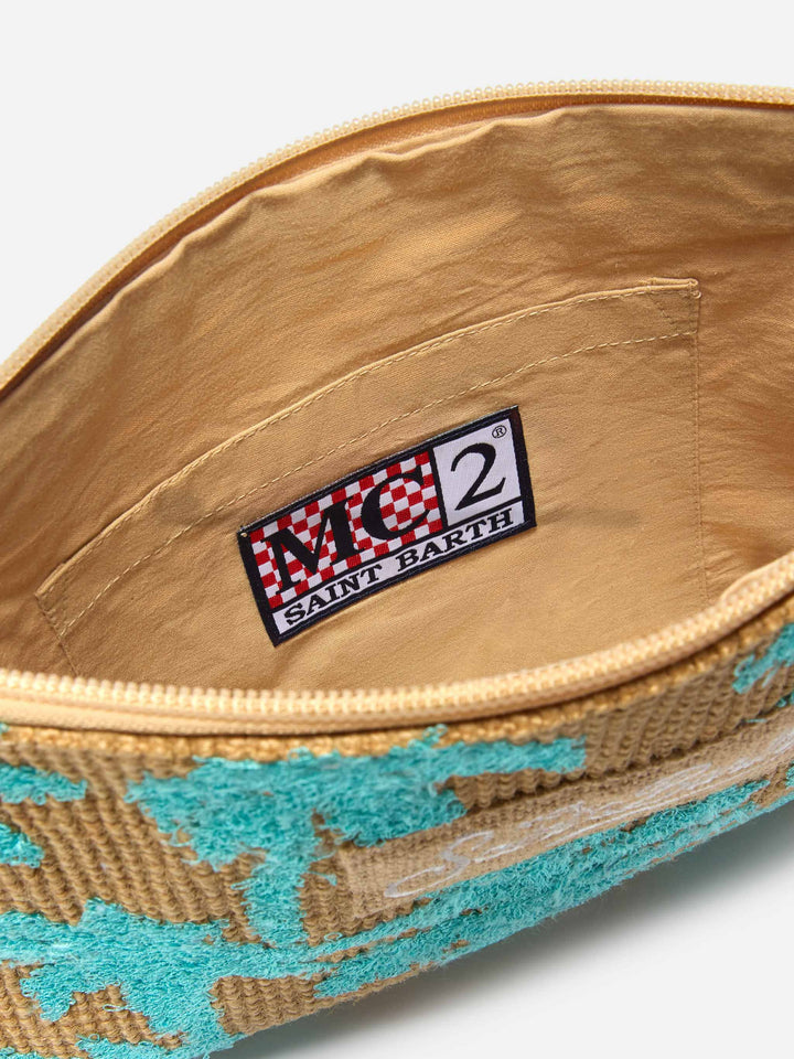 POCHETTE EN JUTE AVEC MOTIF BRODE
