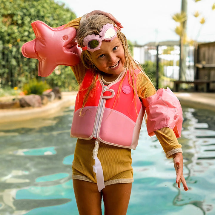 MELODY THE MERMAID SWIM VEST 2-3 NEON STRAWBERRY