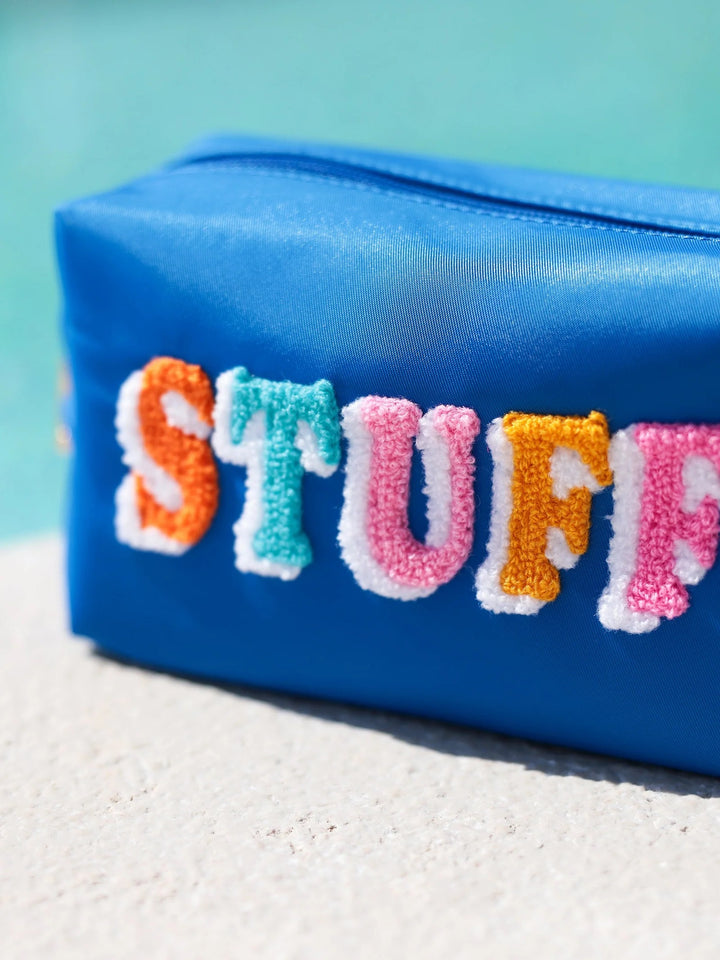 SHIRALEAH "STUFF" SMALL ZIP POUCH OCEAN