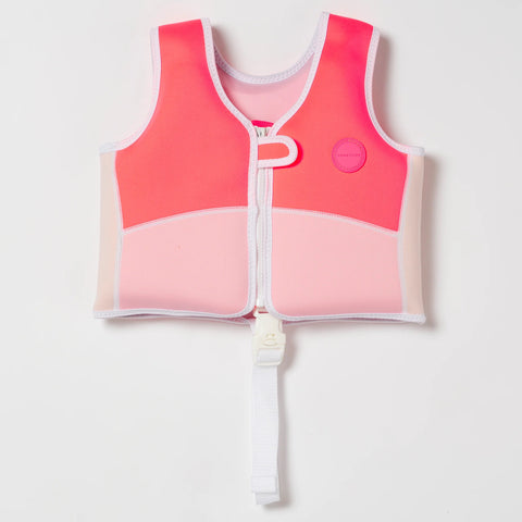 MELODY THE MERMAID SWIM VEST 2-3 NEON STRAWBERRY