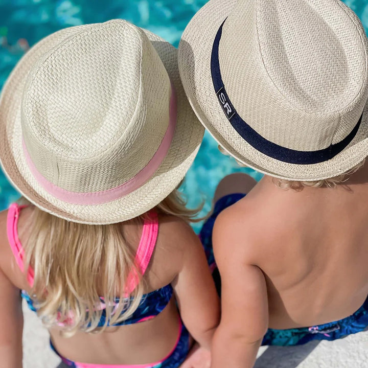NAVY TRIM FEDORA
