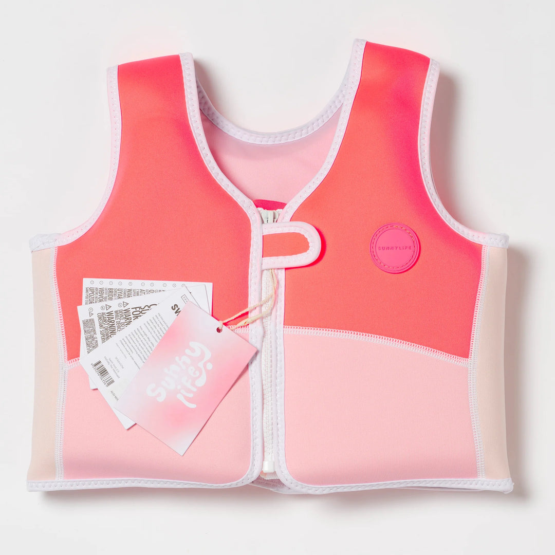 MELODY THE MERMAID SWIM VEST 2-3 NEON STRAWBERRY