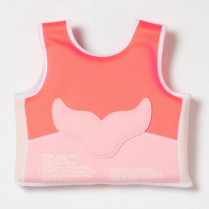 SWIM VEST 3-6 MELODY THE MERMAID NEON STRAWBERRY
