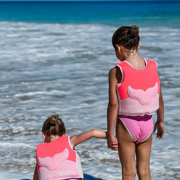 SWIM VEST 3-6 MELODY THE MERMAID NEON STRAWBERRY