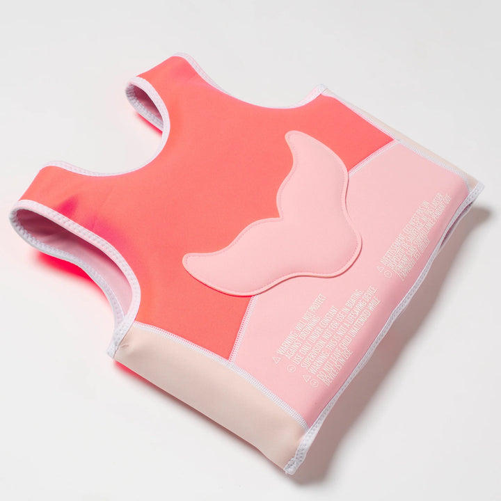 SWIM VEST 3-6 MELODY THE MERMAID NEON STRAWBERRY