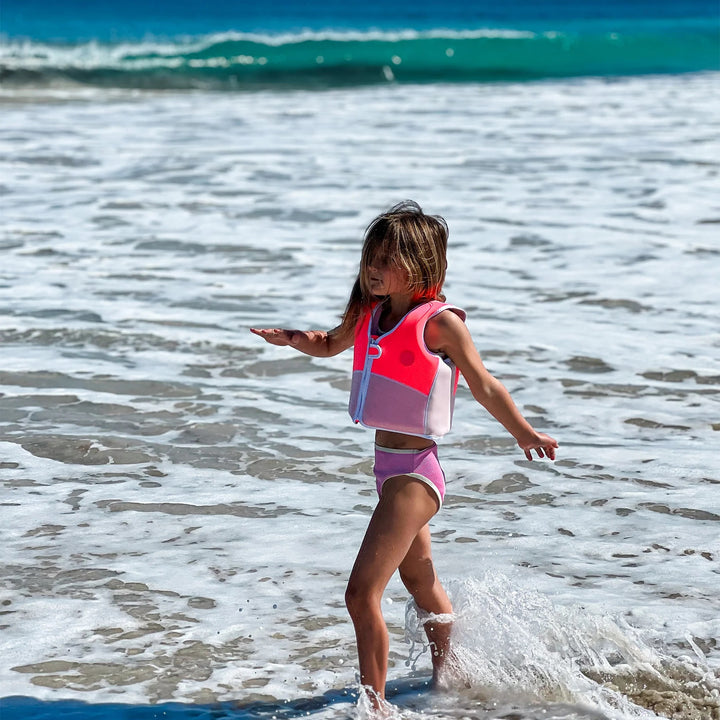 SWIM VEST 3-6 MELODY THE MERMAID NEON STRAWBERRY